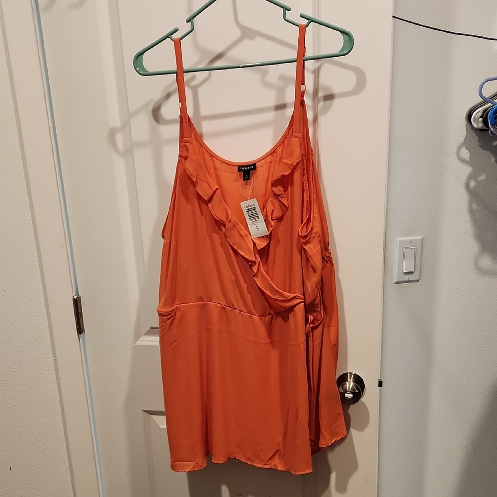 Torrid Ruffled Orange Sleeveless Camisole
